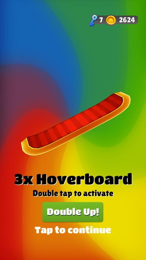 17 KUVA 3. Mahdollisuus videomainoksen katsomiseen Subway Surfers -pelissä Subway Surfers sisältää pelinsisäisen kaupan, jossa tarjotaan pelinsisäistä valuuttaa, avaimia ja mainosten poistoa pelistä.