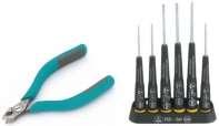 Ruuvitalttasarja, torx T5-T15, 6-os. SOLDERSET Juotostarvikesarja Sisältö: Tinarullateline, 1 rulla Puhdistuskynä Teränpuhdistus- ja tinausaine, 12 g Tinaimunauha, 1.5 mm Tinaimunauha, 2.