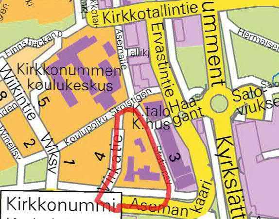 Kirkkonummen kunta Keskinen kirkkonummi Villa Hagan puisto asukkaan sijoittumisen kortteliin.