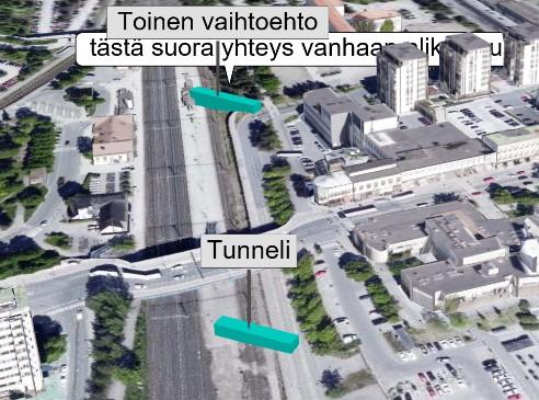 Pääsy Ahjonkadulta asemalaitureille 6 Suunnitelmaa ei ole kommentoitu 3D-kaupunkimallissa.