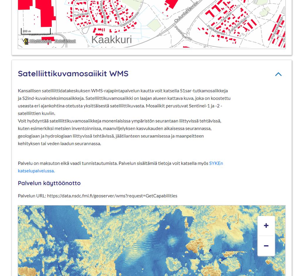 Tekninen alusta Tulossa 25.9. julkaisussa beta.paikkatietoalusta.fi: Karttakuva- ja kyselypalvelujen esittely Lisätty tietoa mm. satelliittikuvamosaiikeista (WMS) ja Rakennukset WFS 3.