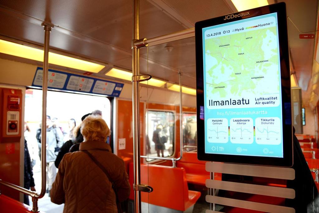 Ilmanlaatukartta asukkaiden seurattavissa ratikoissa ja metroissa Kuva: