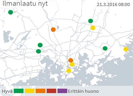 mittausten alueellista kattavuutta