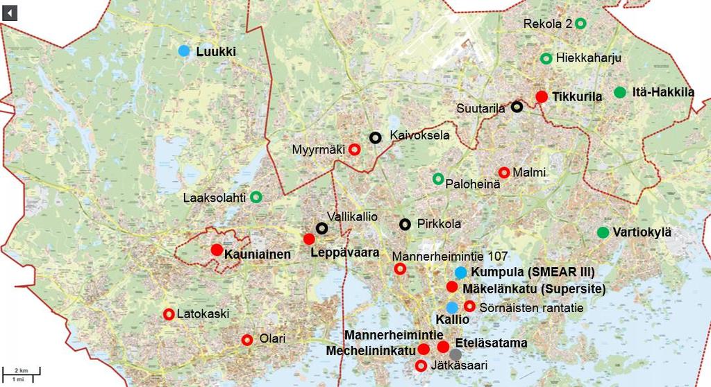 HAQT sensoriverkolla lisätietoa seudun ilmanlaadusta Pääkaupunkiseudulla 12 mittausasemaa ja 15 HAQT- sensoripaikkaa 15