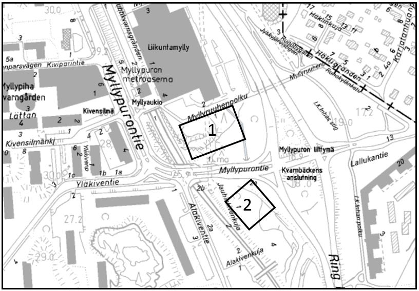 Helsingin kaupunki Pöytäkirja 2 (7) 1 (Metropolian Myllypuron kampus). Työkohde on merkitty kuvaan 1. Työtä ei tehdä yleisinä juhlapäivinä. Ilmoituksen käsittely Kuva 1.