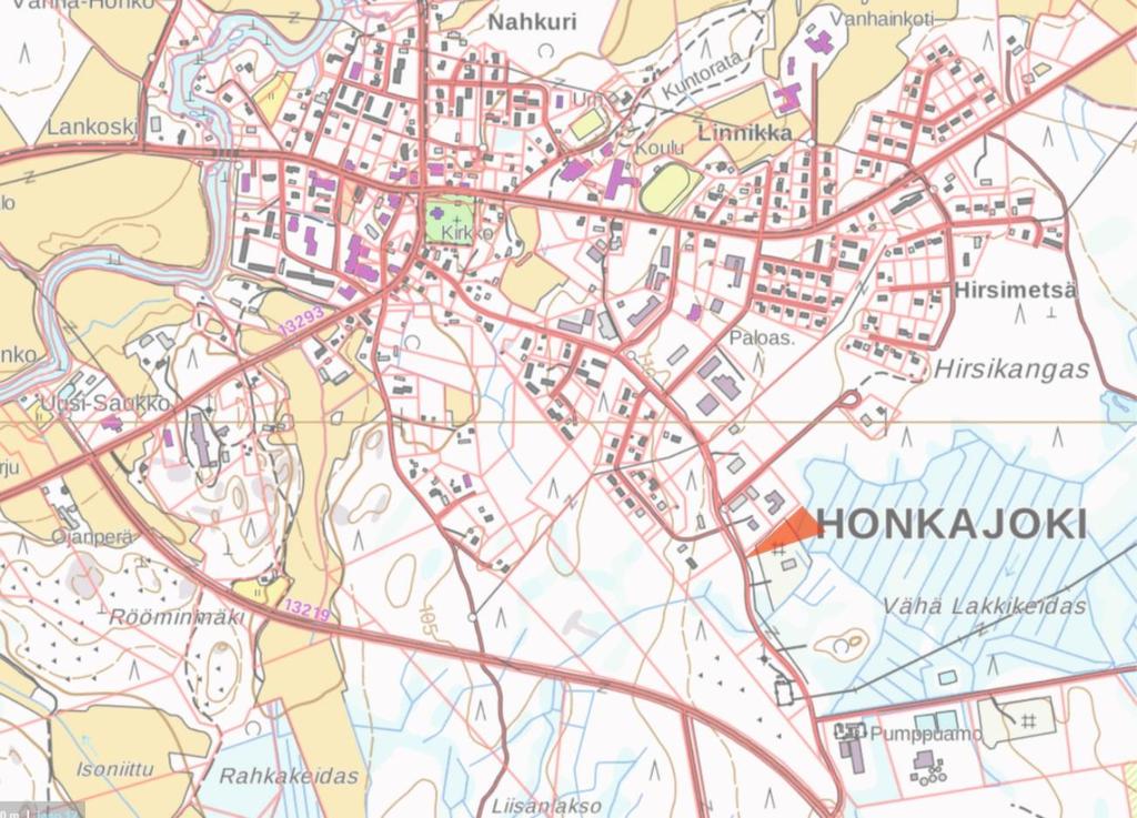 1.2 Sijainti Asemakaava-alue sijaitsee Honkajoen keskustan kaakkoisosassa Teollisuustien varressa. Kuva 1 