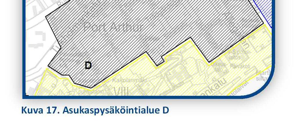 Tällä alueella on sekä uusia asunto-osakeyhtiöitä, joilla on pysäköintipaikat tonteilla, että vanhoja puutalokortteleita, joilla ei autopaikkoja juuri ole.