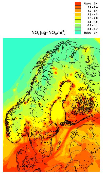 Terveysvaikutusten arviointi Leviämismallinnus NO x Päästöjen vaikutus pitoisuuksiin lasketaan