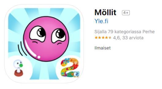 7. Ongelmaratkaisu- ja älypelit Möllit (Android, ios, ilmainen) Seikkailu- ja pulmapeli, joka harjoittaa ongelmanratkaisutaitoja.