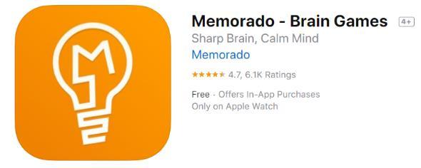 Memorado (Android, ios, ilmainen ja maksullinen versio) Suomen kielellä saatavissa oleva älypeli, joka sisältää muistin, keskittymis- ja reagointikyvyn harjoitteita.