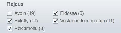 Puutteellinen: Laskut, joista puuttuu tietoja (esim. toimittaja) tai laskut ovat tuplalaskuja. Avaamalla laskun näet vasemmassa y länurkassa tiedot, jotka puuttuvat.