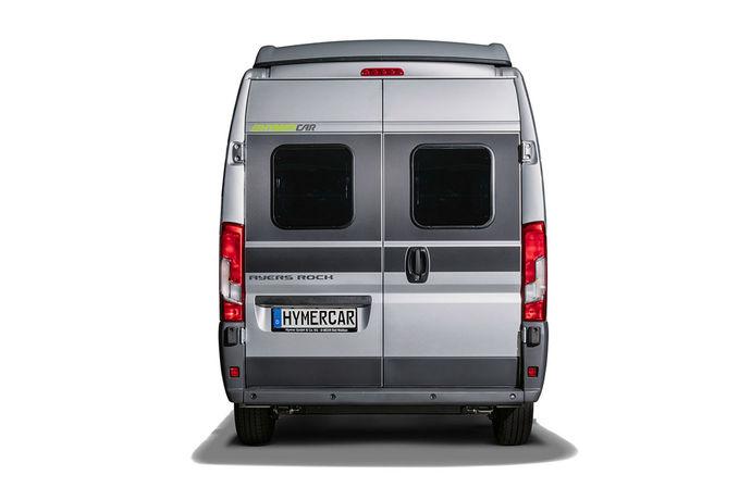HYMERCAR Grand Canyon punainen malli sivulta ovi avattuna Nostokaton