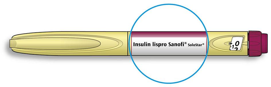 A Tarkista kynän etiketistä insuliinin nimi ja kestoaika. Varmista, että sinulla on oikea insuliini. Tämä on erityisen tärkeää, jos sinulla on muitakin injektiokyniä.