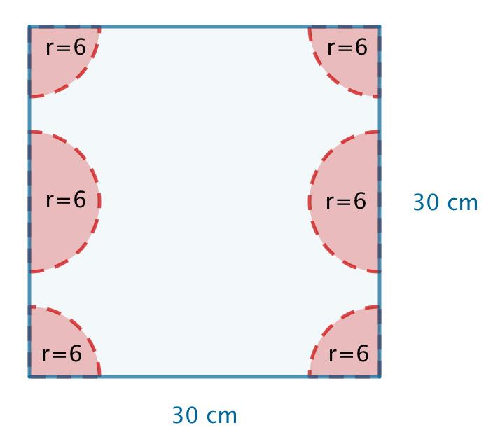 CD-levyn säde on 120 mm r = = 60 mm = 6 cm. 2 Koska koko lattia koostuu täsmälleen samanlaisista laatoista, riittää tutkia yhtä laattaa.