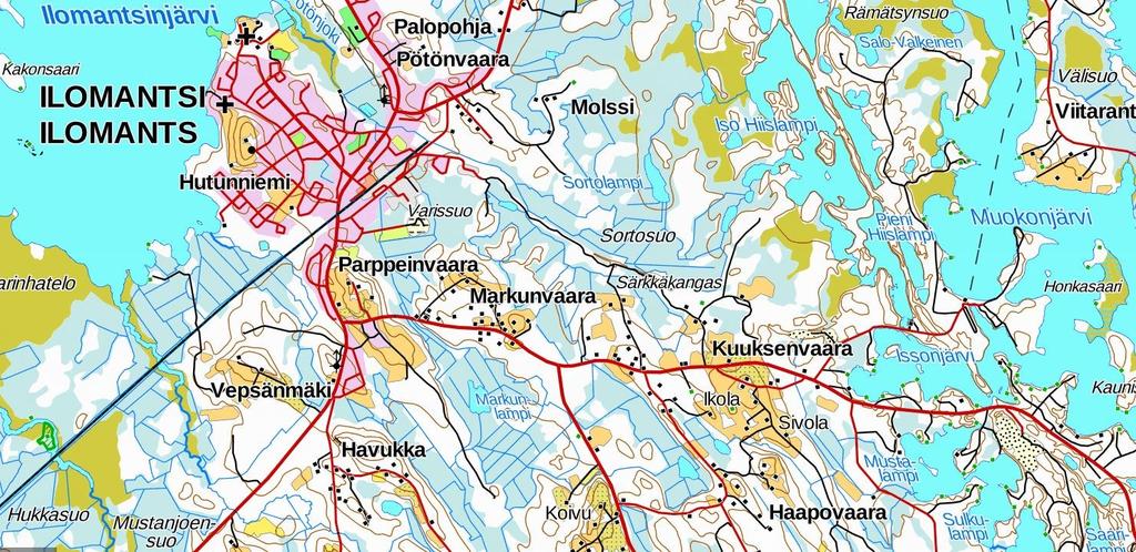 ILOMANTSIN KAAKKOISOSAN RANTAOSAYLEISKAAVAN MUUTOS SUUNNITTELU 6 1. PERUSTIEDOT JA SUUNNITTELUTILANNE 1.