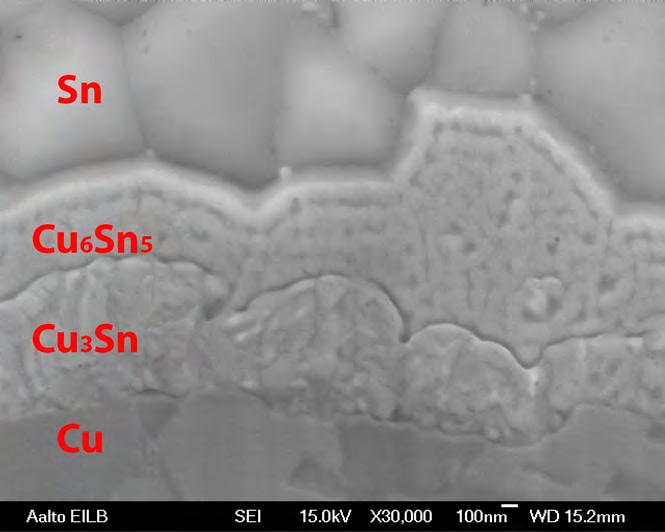 74 Figure 47: The SE images taken by a dedicated SEM were sharp and high resolution. The grains of the IMCs could be seen.