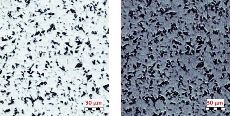 78 Figure 52: The Sn top layer was too rough for GHz-SAM imaging. The left picture is focused on the surface and the right picture inside the bulk.