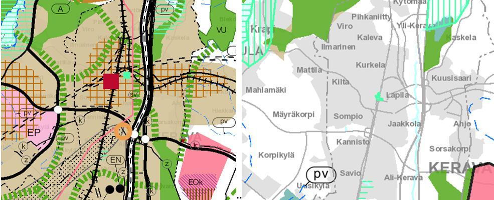 Muut alueet omistaa Keravan kaupunki. Maakuntakaava Uudenmaan 8.11.2006 vahvistetussa maakuntakaavassa ja 30.10.2014 vahvistetussa Uudenmaan 2.