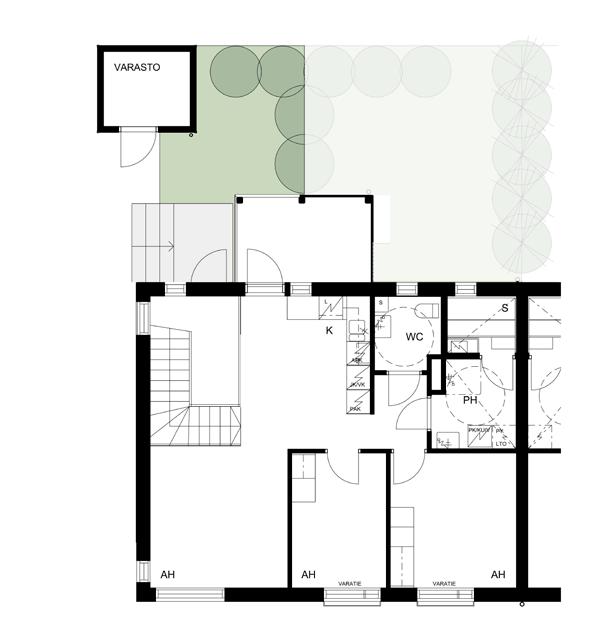 3huonetta & keittiö ja sauna 69,5 m2 Sisäänkäynti