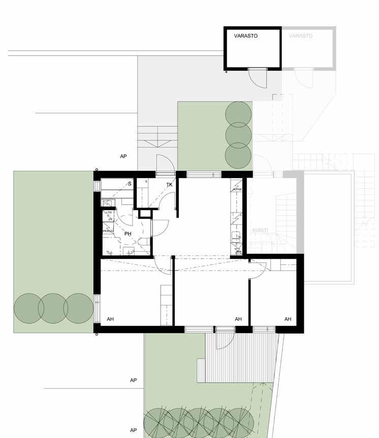 & keittiö ja sauna 60,5 m 2-3huonetta 2 2-kerroksen asuntoon JM pidättää oikeuden muutoksiin.