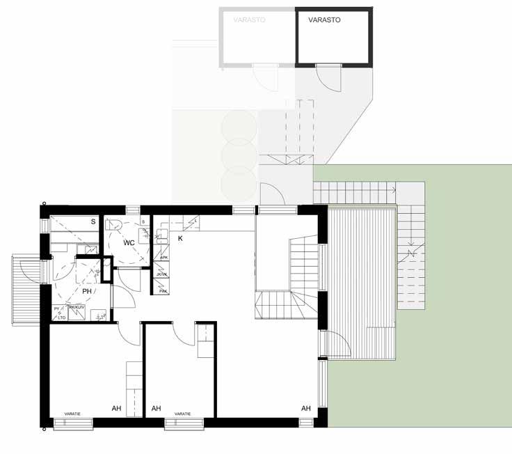 3huonetta & keittiö ja sauna 73,0 m2 Sisäänkäynti