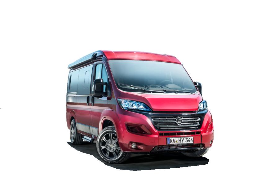 HYMERCAR Fiat retkeilyauto ilman pesutilaa HYMERCAR Sydney edestä nähtynä