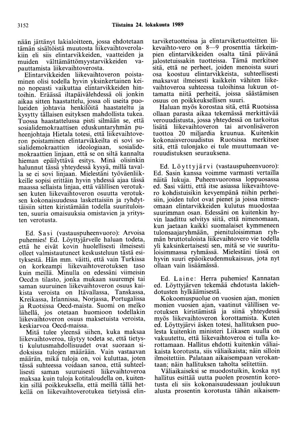 3152 Tiistaina 24.