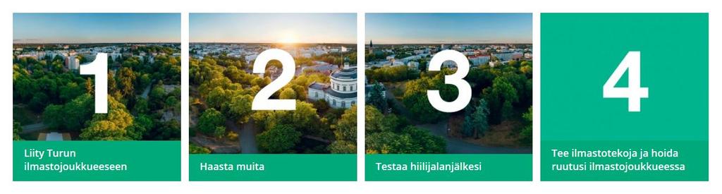 Tavoitteet liikkumiselle Turun ilmastosuunnitelmassa 2029: Turku aikoo olla hiilineutraali kaupunki vuoteen 2029 mennessä Tieliikenteen kasvihuonepäästöt puolitetaan