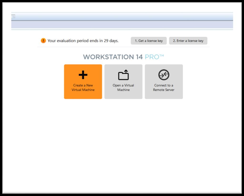 16 3.5 Virtuaalikoneen luonti Virtuaalikoneet luotiin VMwaren Workstation Pro 14 ohjelmistolla, joka oli ladattavissa ilmaiseksi 30 päivän trial-lisenssillä.