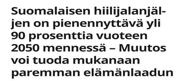 pienentää ilmastokuormitustaan.