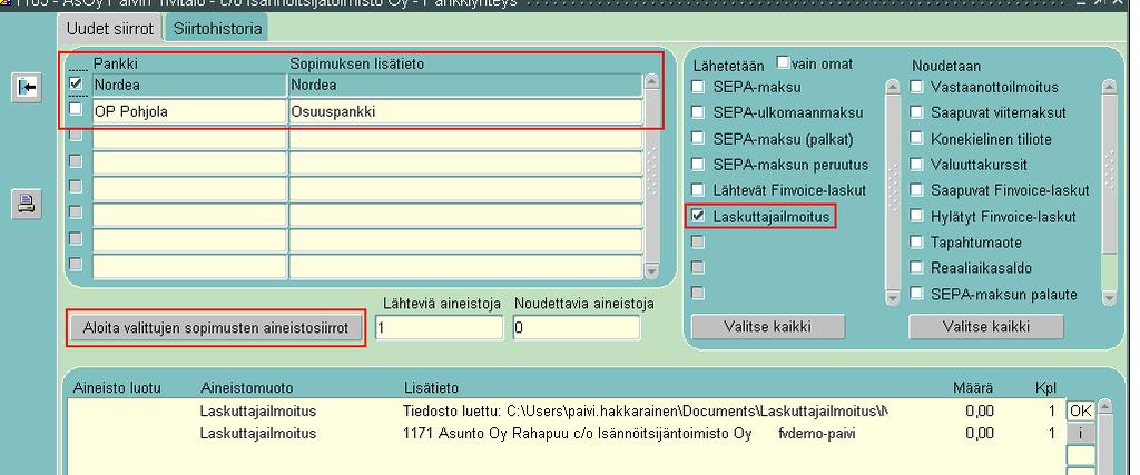 9(9) 5. Lähetä laskuttajailmoitus. 6.