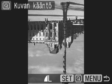 /SET-painiketta. Kuvia voidaan kääntää myös luettelokuvan toistotilassa.