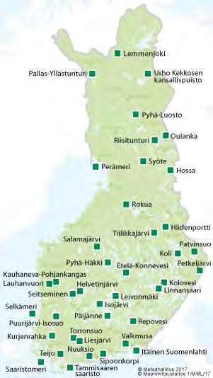 14 Suomessa on 40 kansallispuistoa Metsähallituksen luontopalvelut on profiloinut kansallispuistomme tavoitteena tuoda paremmin esiin niiden omaleimaisuutta.