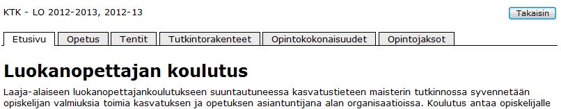 Klikkaamalla Oppaan esikatselu -painiketta näet miltä opas näyttää opiskelijalle: Esikatselusta pääsee