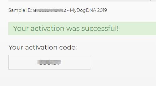 10. Täytä lähetyksen mukana tullut paperinen näytteenottolomake: Aktivointikoodi: äsken saamasi aktivointikoodi MyDogDNA numero: numerosarja, joka on paketin mukana tulleissa viivakooditarroissa