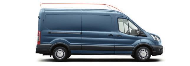 Transit Van L2-malli Kattokorkeus H2 FWD 11,2 10,0 RWD/AWD 9,5 Kattokorkeus H3 FWD RWD/AWD 10,7 2/3 istuinta