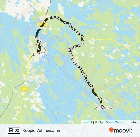 Kylmälahti E Kerijärvi E Paljakantie (Vehmersalment) E Pirttijärvi E Myllypelto E Koirajärvi (Vehmersalment) E Vehmersalmentie 315, Kuopio Kurkiharju E Riihilahdentie (Sikoniemi) E Rinnepelto