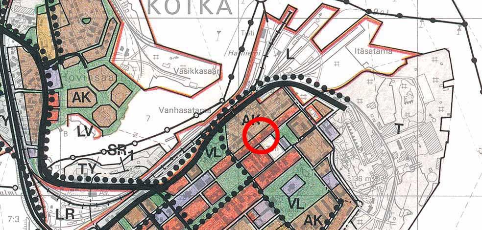 Maakuntakaavassa alue on merkitty keskustatoimintojen alueeksi (C). Alueella on vähintään maakunnallisesti säilytettäviä rakennuskulttuurikohteita /s).