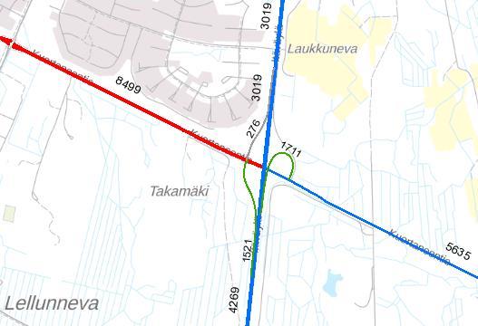 Lähtökohdat Liikenne-ennusteessa Kuortaneentiellä Kivistönkadun ja Vt19 ramppien välillä on liikennettä yhteensä yli 19 000 ajoneuvoa (KVL 2040).
