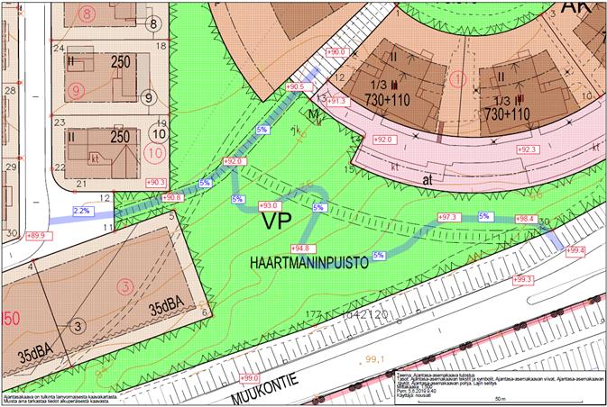 Lappeenrannan kaupunki Pöytäkirja 6/2019 35 Nykyinen yhteys Haartmaninkadulta Muukontien pysäkille on Läntisen kanavatien ja Muukontien rampin kautta.