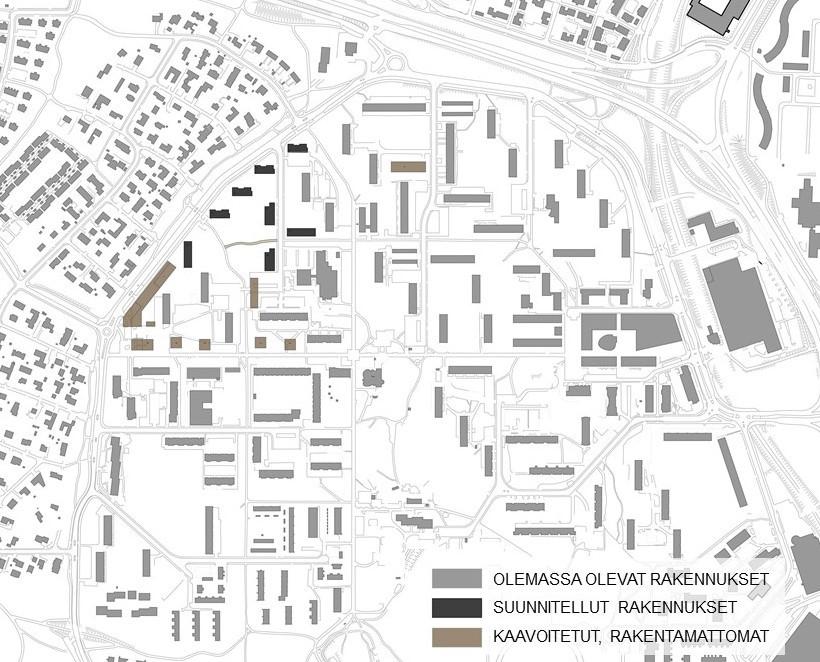 4 (8) kennukset sijoitettiin suorakulmaiseen koordinaatistoon olemassa olevien rakennusten tapaan.