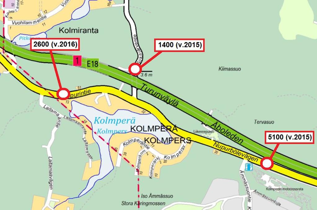 10 (25) vehreä ja leimaa antavat yksityiset pihapiirit. Katuverkko on ilmeeltään kylämäinen. Alueen keskellä on Kolmperä-järvi, joka lisää merkittävästi alueen maisemallista viehätysvoimaa.