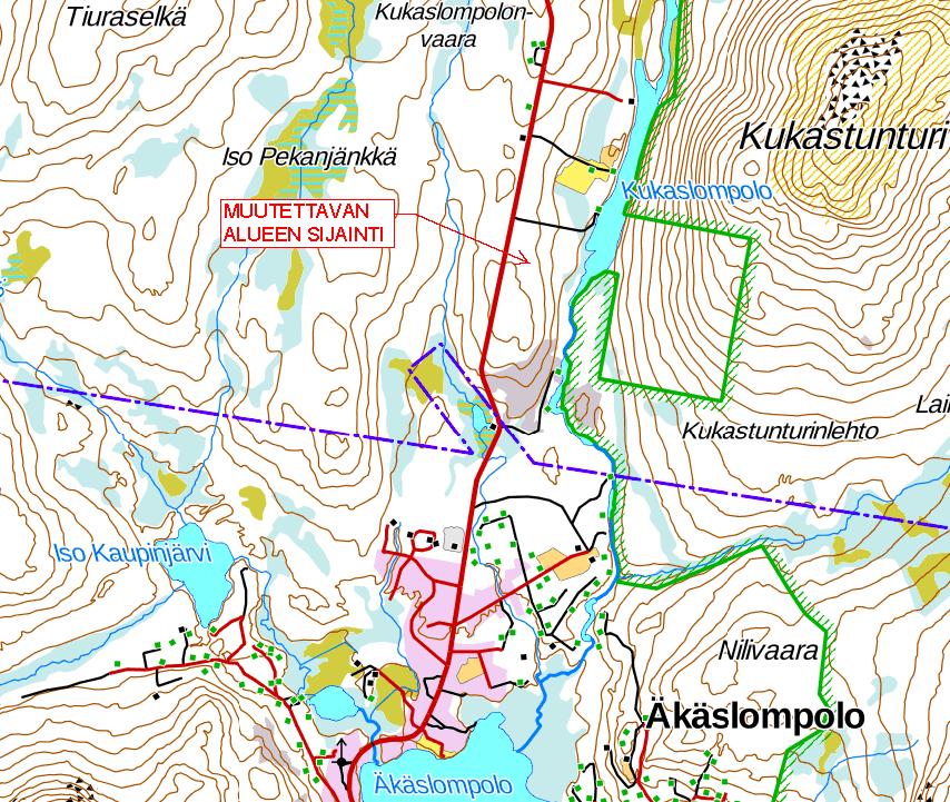 Muonio KUKASLOMPOLON RANTA- ASEMAKAAVAN MUUTOS Muutos koskee kortteleita 10 14, VL-,VR-1,VR-2, VR-3 ja ET-1