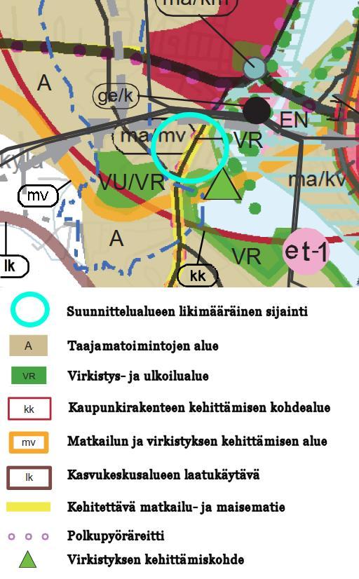 MAAKUNTAKAAVA Ympäristöministeriön 21.12.2011 vahvistamassa Etelä-Karjalan maakuntakaavassa kaava-alue on merkitty taajamatoimintojen alueeksi (A).