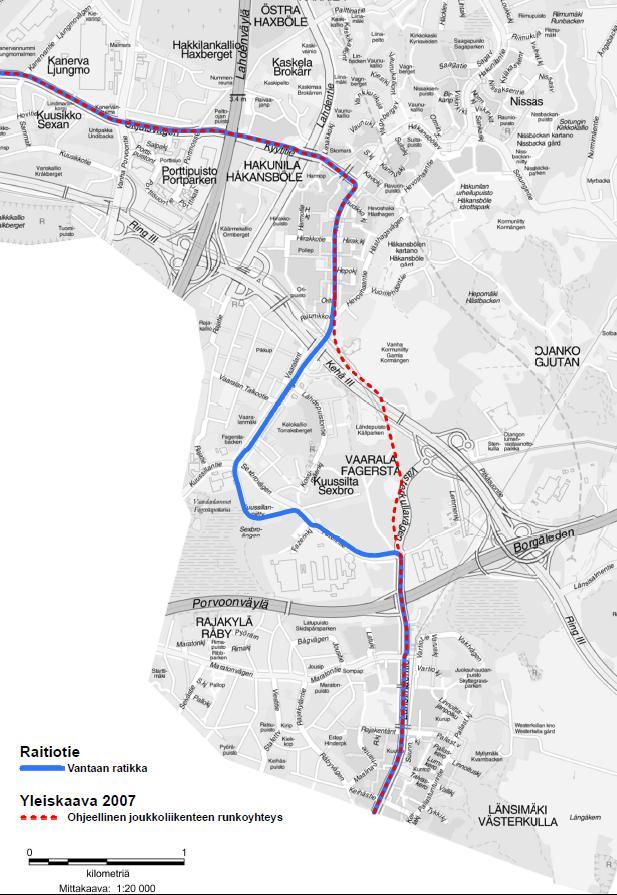 Vantaan ratikka Vaarala Raitiotien reitti käännetty kulkemaan Fazerin ja