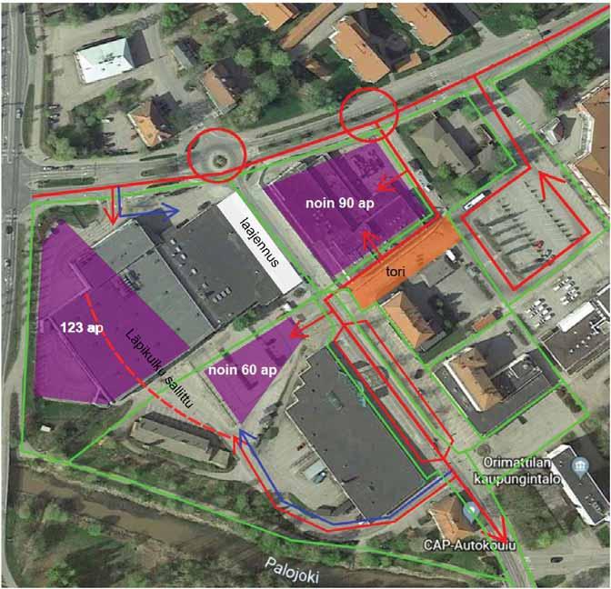 VAIHTOEHTO 1 HAVAINNEKUVA ajoneuvoliikenne Autoillessani voin kyllä kiertää parkkipaikan, se ei haittaa.