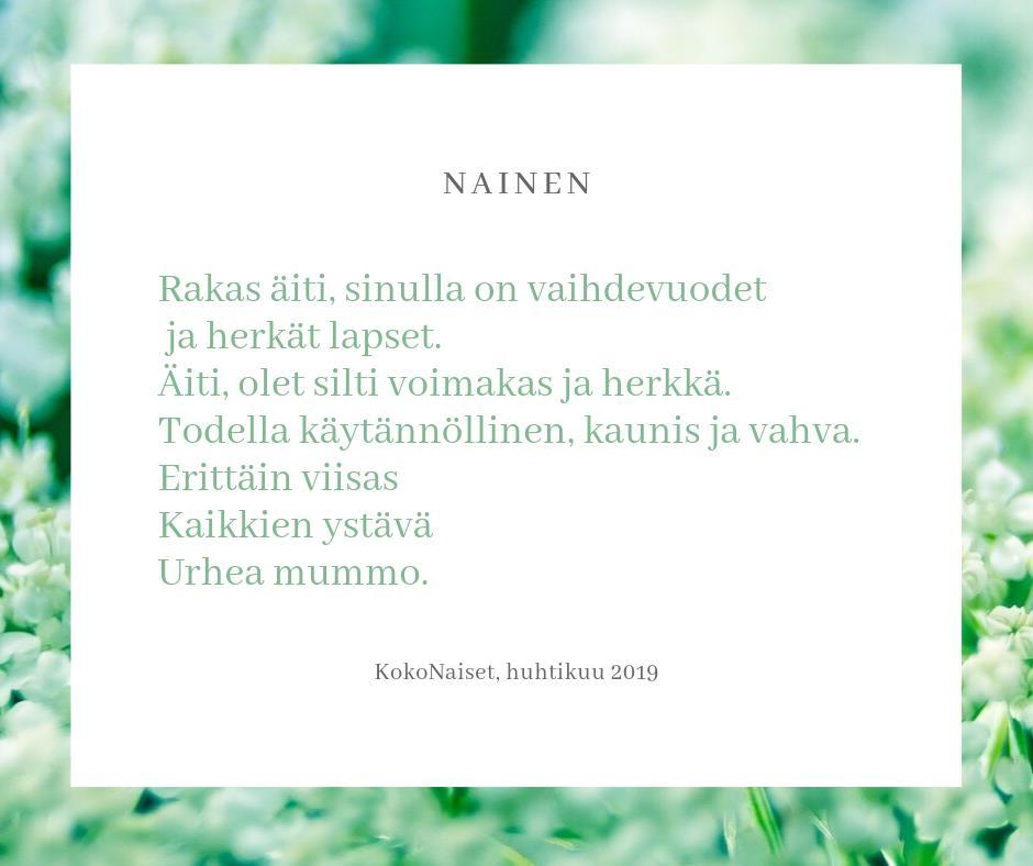 Yhteisöruno runo naiseudesta Yhteisöruno on yhteenkuuluvuutta tuottava ja iloinen tehtävä, joka on helppo toteuttaa esimerkiksi ensimmäisellä ryhmäkerralla tai siinä vaiheessa, kun osallistujat eivät