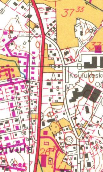 Orimattilan kaupungin maanomistus merkitty karttaan