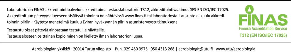 TESTAUSSELOSTE materiaalinäyte, suoraviljely, Valvira 1/2016 1/19 PC-pohja: Pessi, 2017 x Tilaaja: Sirate Group Oy / Pekka Kallioniemi Selosteen sisältö: Kutterintie 5, 20900 Turku suoraviljely,