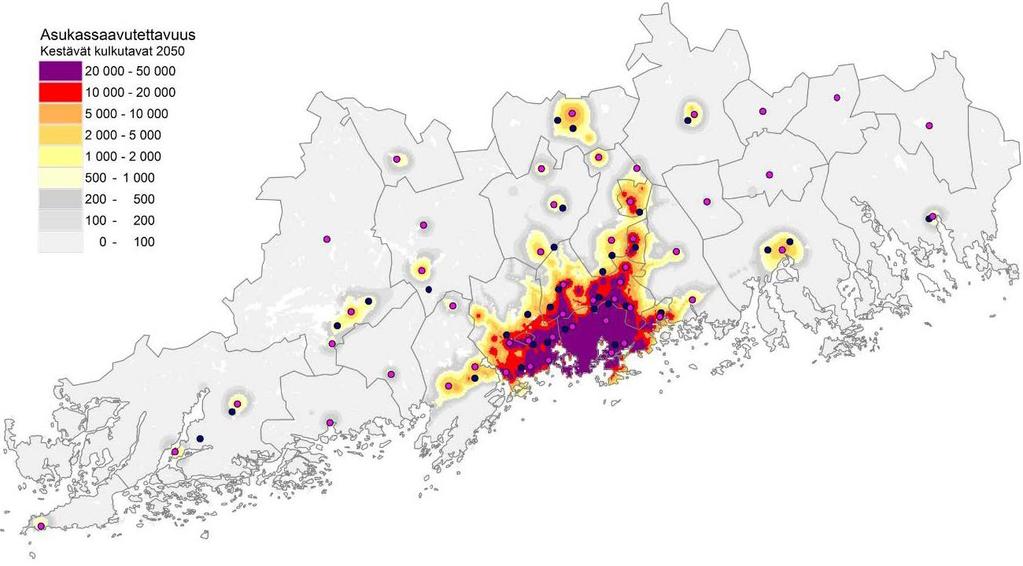 kaupan sijainnilla ja saavutettavuudella on merkittävä vaikutus asiointimatkojen kertymään.